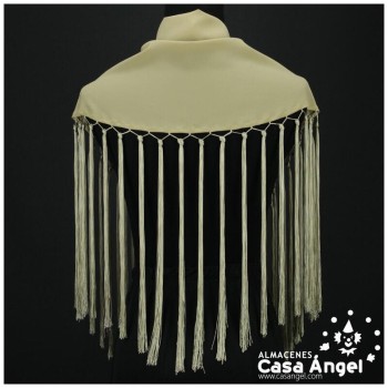 MANTONCILLO DE FLAMENCA BEIGE EN CRESPÓN CON BORLONES