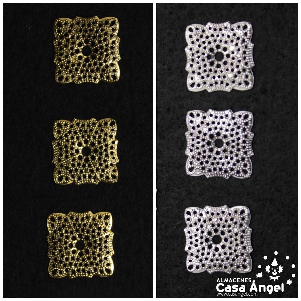 APLICACIÓN METAL ENVEJECIDO 18X18mm BOLSA 5uds