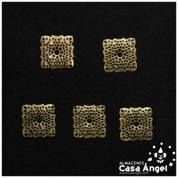 APLICACIÓN METAL ENVEJECIDO 18X18mm BOLSA 5uds