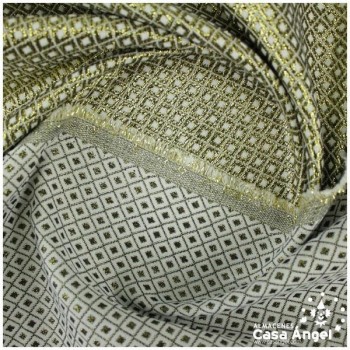 BROCADO REVERSIBLE CON MOTIVO DORADO DE ROMBOS SERIE NANCY 280cm