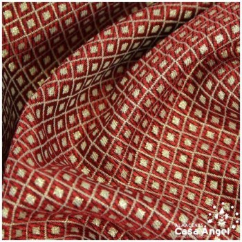 BROCADO REVERSIBLE CON MOTIVO ROJO DE ROMBOS SERIE NANCY 280cm