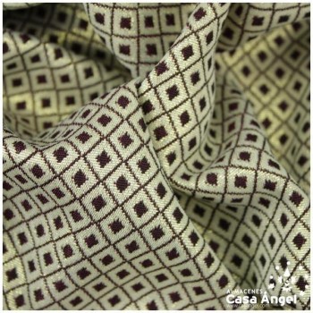 BROCADO REVERSIBLE CON MOTIVO FUCSIA DE ROMBOS SERIE NANCY