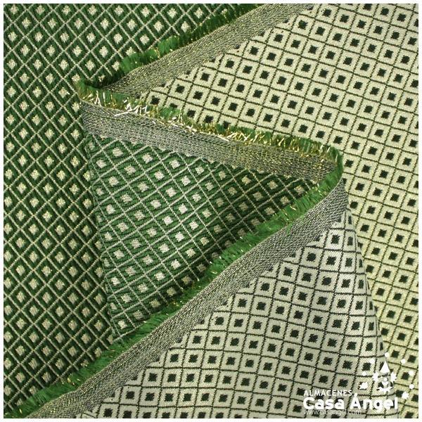 BROCADO REVERSIBLE CON MOTIVO VERDE DE ROMBOS SERIE NANCY 280cm