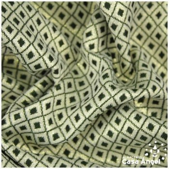 BROCADO REVERSIBLE CON MOTIVO VERDE DE ROMBOS SERIE NANCY 280cm