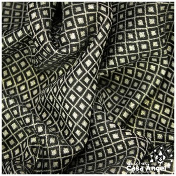 BROCADO REVERSIBLE CON MOTIVO NEGRO DE ROMBOS SERIE NANCY 280cm