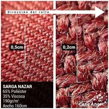 TELA DE SARGA BURDEOS SERIE NAZAR 160cm