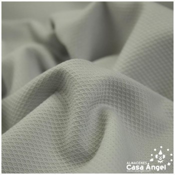 PIQUÉ GRIS CON LABRADO DE PANAL DE ABEJAS SERIE NERJA 150cm