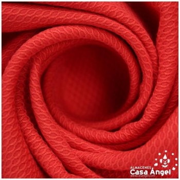 PIQUÉ ROJO CON LABRADO DE PANAL DE ABEJAS SERIE NERJA 150cm