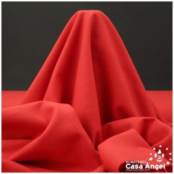 PIQUÉ ROJO CON LABRADO DE PANAL DE ABEJAS SERIE NERJA 150cm