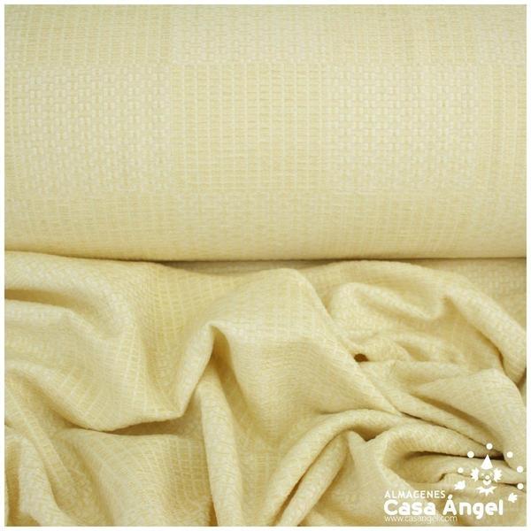 TELA CHENILLA CON TRAMA CREMA DE CUADROS SERIE NINFA 280cm