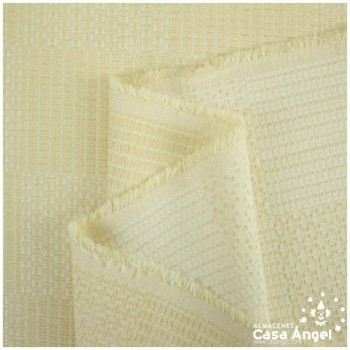 TELA CHENILLA CON TRAMA CREMA DE CUADROS SERIE NINFA 280cm
