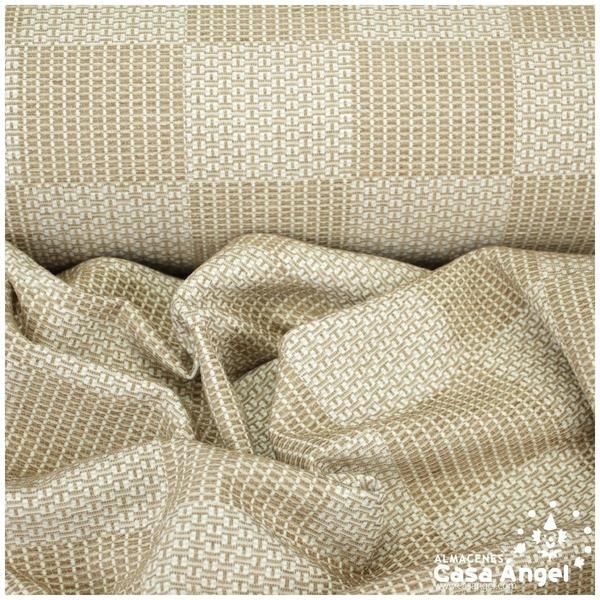 TELA CHENILLA CON TRAMA BEIGE DE CUADROS SERIE NINFA 280cm