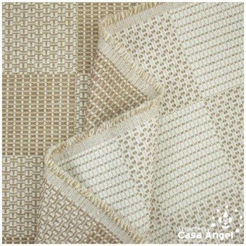 TELA CHENILLA CON TRAMA BEIGE DE CUADROS SERIE NINFA 280cm