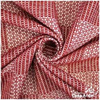 TELA CHENILLA CON TRAMA ROJO DE CUADROS SERIE NINFA 280cm