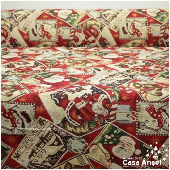 TELA NAVIDEÑA DE TAPICERÍA JACQUARD GOBELINO SERIE NOEL 280cm