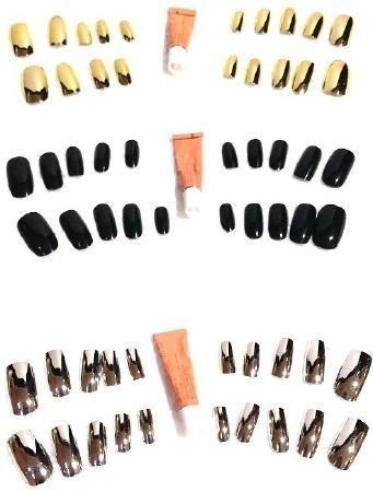 BLISTER DE 20 UÑAS METALIZADAS CON PEGAMENTO ADHESIVO