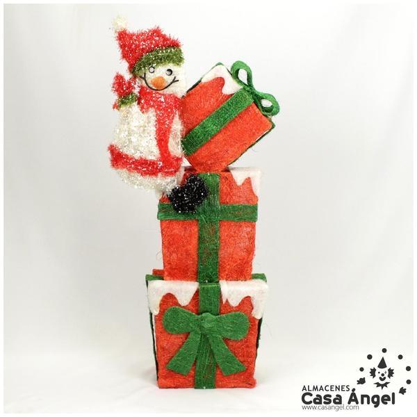 CAJITA MUÑECO DE NIEVE CON LUZ 83cm