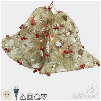 CAMPANA NAVIDAD CON LUZ 43cm