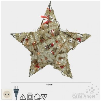 ESTRELLA NAVIDAD CON LUZ 42cm