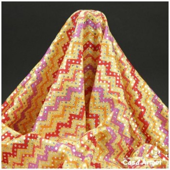 TELA DE PUNTO ELÁSTICO CON LENTEJUELA FIJA SERIE CHEVRÓN 150cm