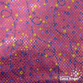 PAN DE ORO ESTAMPADO LENTEJUELA ANCHO 150cm