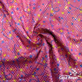 PAN DE ORO ESTAMPADO LENTEJUELA ANCHO 150cm