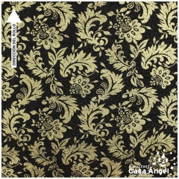 PUNTO LAMÉ NEGRO ESTAMPADO SERIE MARINA 110cm