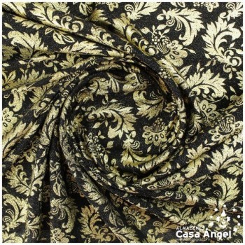 PUNTO LAMÉ NEGRO ESTAMPADO SERIE MARINA 110cm