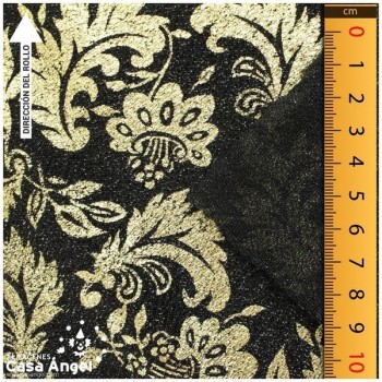 PUNTO LAMÉ NEGRO ESTAMPADO SERIE MARINA 110cm