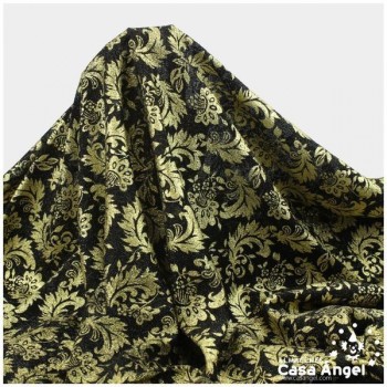 PUNTO LAMÉ NEGRO ESTAMPADO SERIE MARINA 110cm