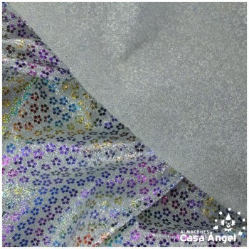 PUNTO PLATA ESTAMPADO CON FLORES MULTICOLOR SERIE TEA 140cm