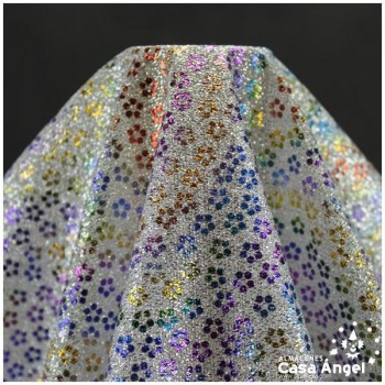 PUNTO PLATA ESTAMPADO CON FLORES MULTICOLOR SERIE TEA 140cm