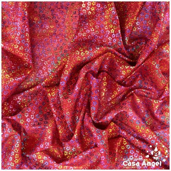 PUNTO ROJO ESTAMPADO CON FLORES MULTICOLOR SERIE TEA 140cm