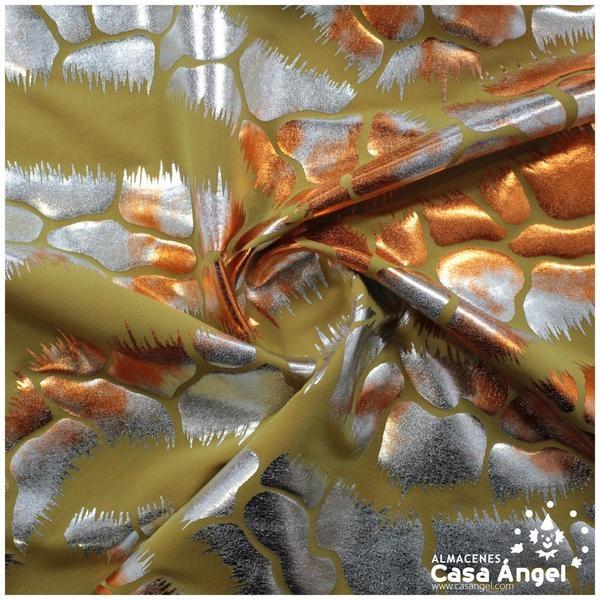 LYCRA ORO ESTAMPADO PLATA SERIE TORTUGAS 150cm