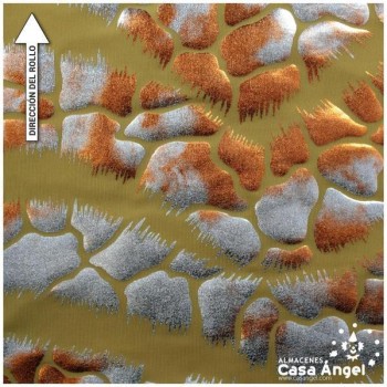 LYCRA ORO ESTAMPADO PLATA SERIE TORTUGAS 150cm