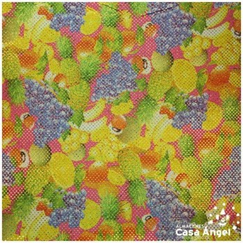 PAN DE ORO ESTAMPADO DE FRUTAS CON LENTEJUELAS 150cm