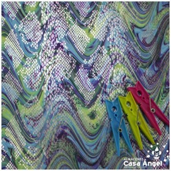 LYCRA ESTAMPADA MULTICOLOR CON PELÍCULA FOIL SERIE LIQUID 150cm
