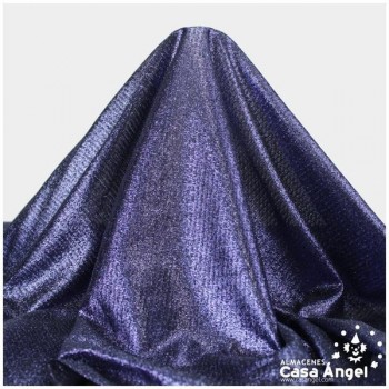 TELA LAMÉ AZUL MARINO TEXTURA A RAYAS SERIE OASIS 150cm