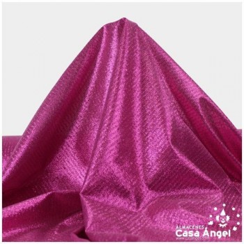 TELA LAMÉ FUCSIA TEXTURA A RAYAS SERIE OASIS 150cm