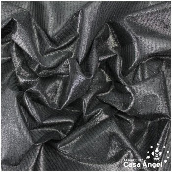 TELA LAMÉ NEGRA TEXTURA A RAYAS SERIE OASIS 150cm