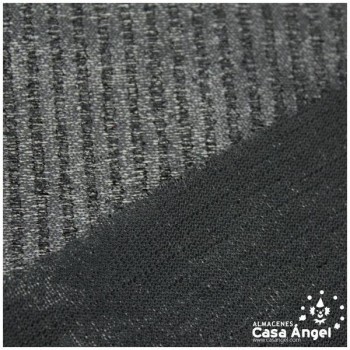 TELA LAMÉ NEGRA TEXTURA A RAYAS SERIE OASIS 150cm