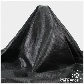 TELA LAMÉ NEGRA TEXTURA A RAYAS SERIE OASIS 150cm
