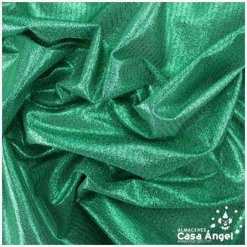 TELA LAMÉ VERDE TEXTURA A RAYAS SERIE OASIS 150cm