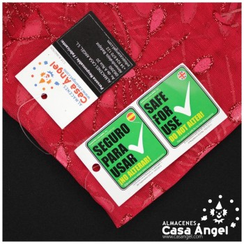 TUL ROJO ESTAMPADO CON FOIL Y GLITTER SERIE HANABI 150cm