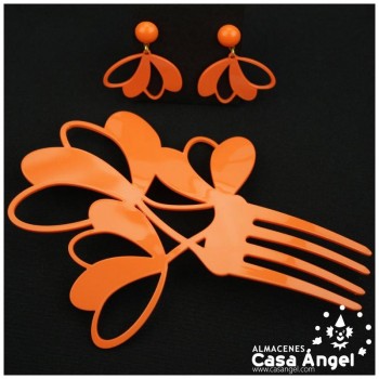 PEINETA Y PENDIENTES DE ACETATO INFANTIL