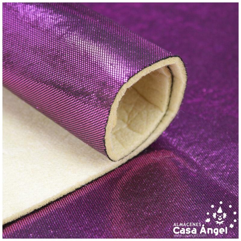 TEJIDO PAN DE ORO MORADO FOAMIZADO BRILLO METÁLICO 112cm