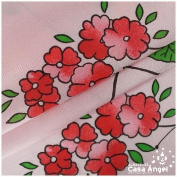 RASETE ROSA ESTAMPADO FLORES Y MARIPOSAS 150cm