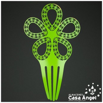 PEINETA FLAMENCA FLORAL DE METAL 185x115mm
