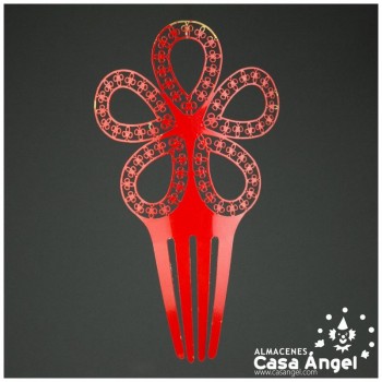 PEINETA FLAMENCA FLORAL DE METAL 185x115mm