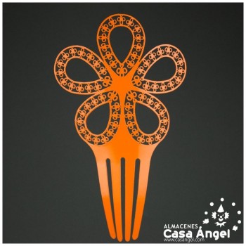 PEINETA FLAMENCA FLORAL DE METAL 185x115mm